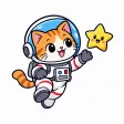 Astronaut cat sticker