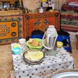 Inside a yurt