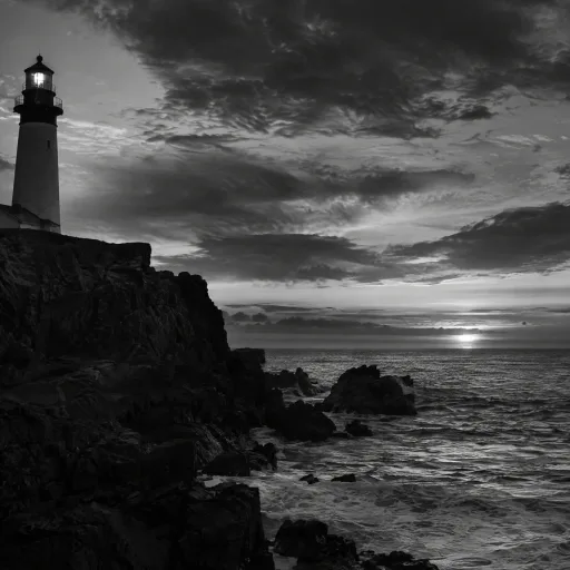 Lighthouse at dusk