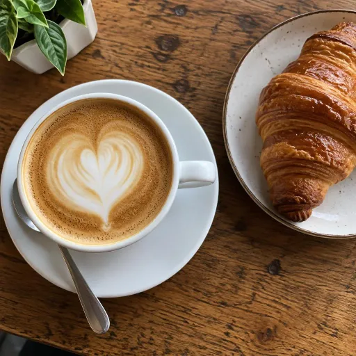 Latte and croissant