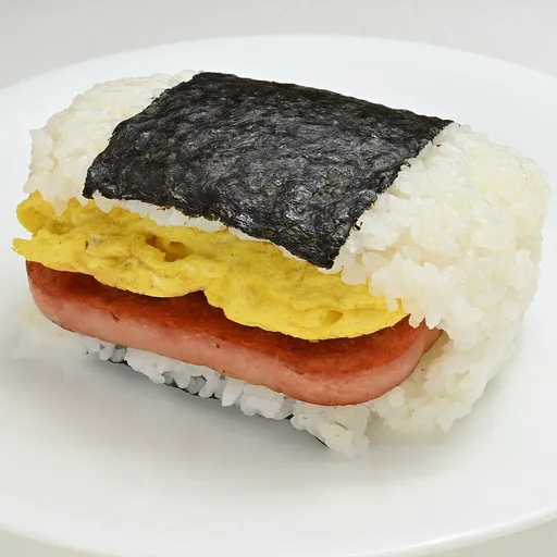 Pork and egg onigiri