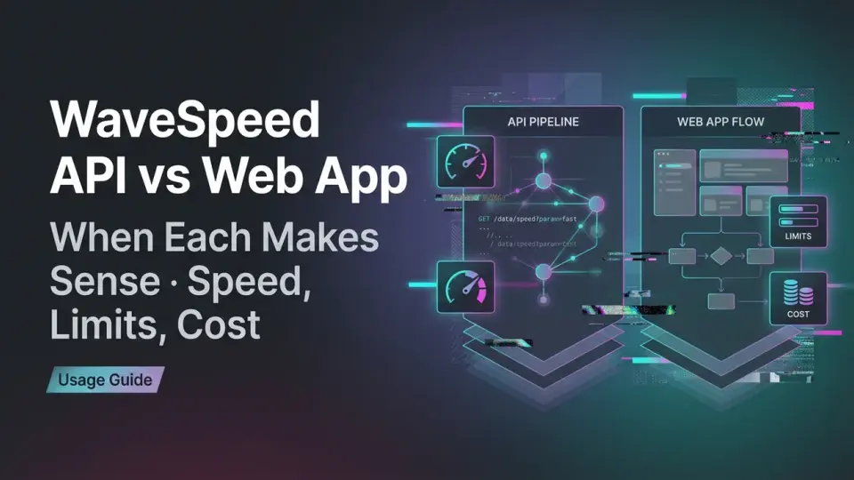 WaveSpeed API vs 웹 앱: 각각이 언제 유용한가 (속도, 제한, 비용)