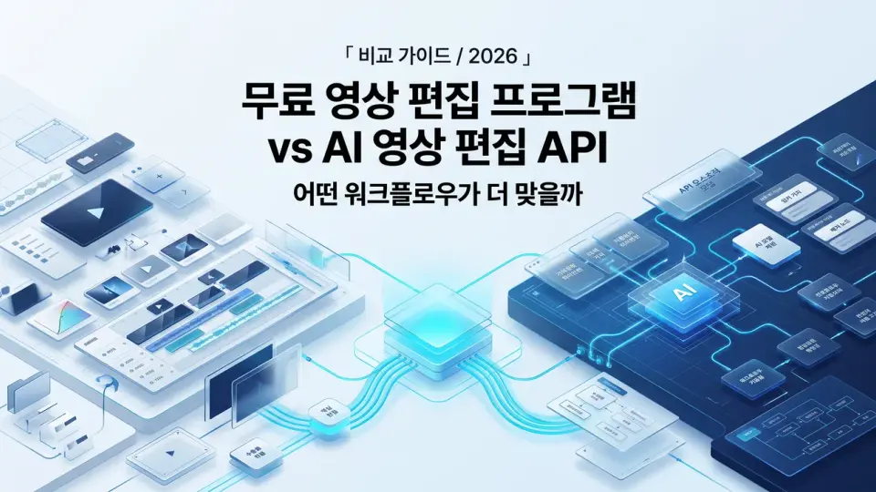 무료 영상 편집 프로그램 vs AI 영상 편집 API