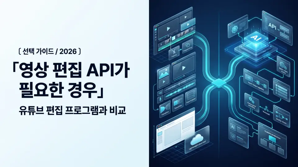 유튜브 영상 편집 프로그램보다 API가 필요한 경우
