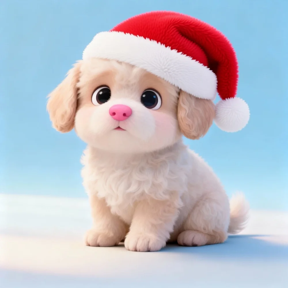 Put a Santa hat on the puppy