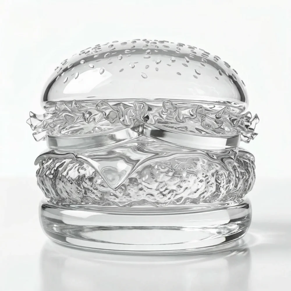 Make the hamburger made of glass.