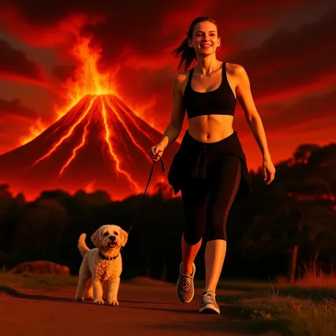 Change the background to a volcano