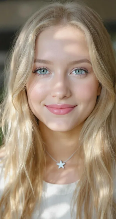 White rustic star necklace