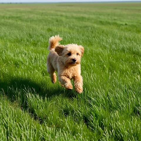 Let this dog run in a large grass field
