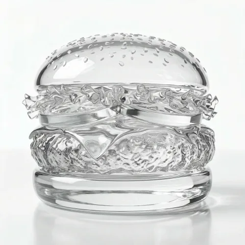 Make the hamburger made of glass.