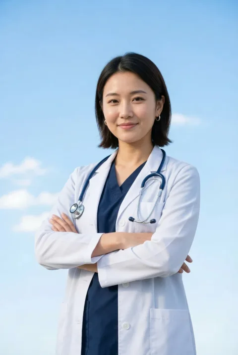 Change the nurse into a female doctor.