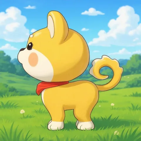 Change background to grassland, anime style