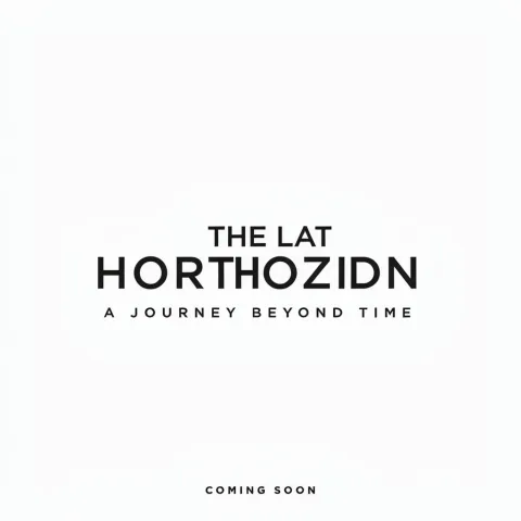 A cinematic movie poster titled “THE LAST HORIZON”. Add the subtitle “A JOURNEY BEYOND TIME” and the release text “COMING SOON”. Ensure every word is sharp, correctly spelled, and clearly readable.