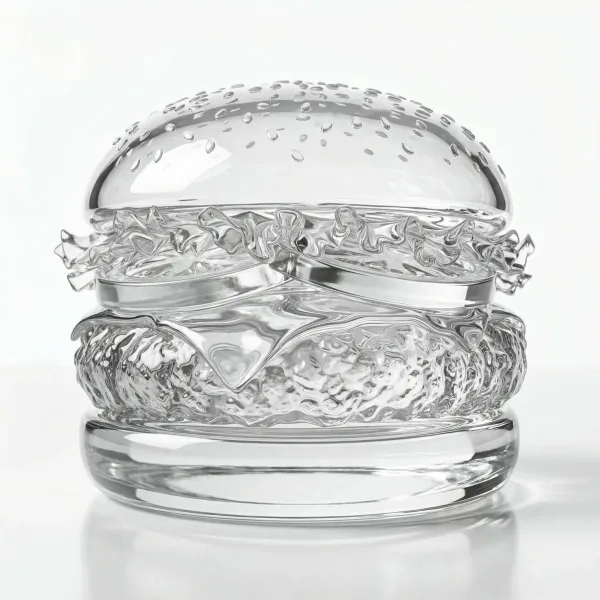 Make the hamburger made of glass.
