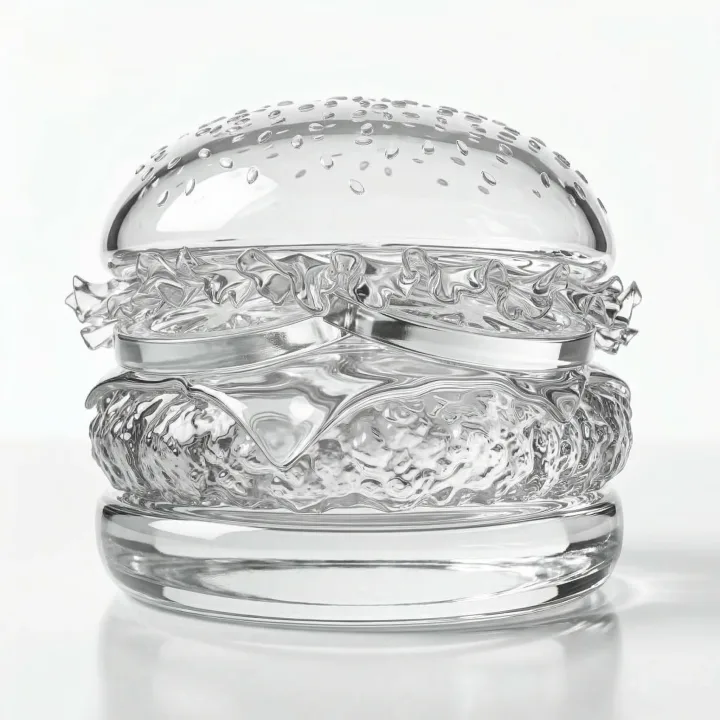 Make the hamburger made of glass.