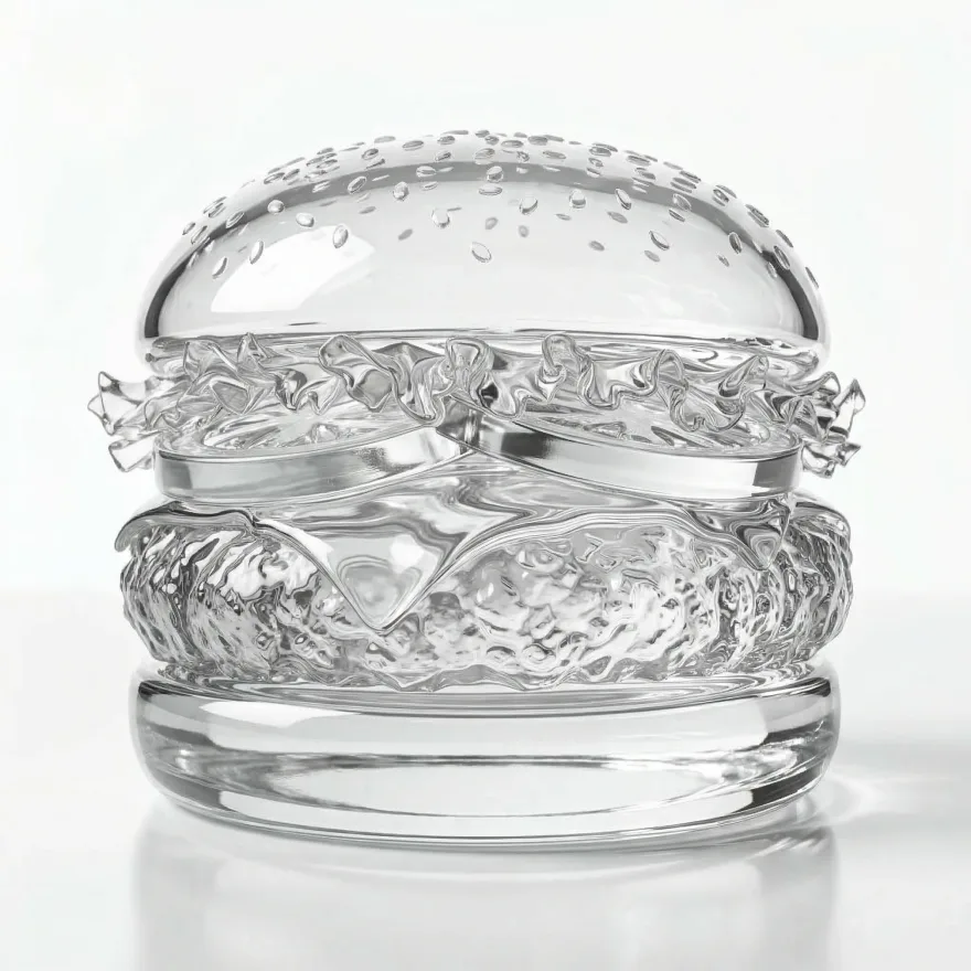 Make the hamburger made of glass.