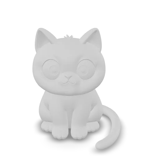 A cute cartoon cat sitting.