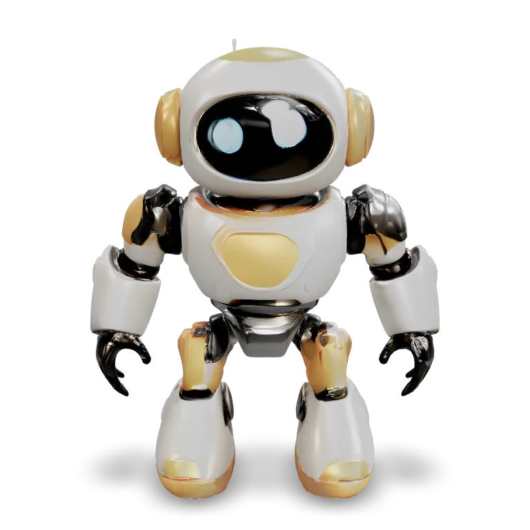 a 3D model of a small companion robot with a spherical main body, two short cylindrical legs with rounded feet, no arms, a flat circular face screen showing expressive LED eyes, smooth plastic shell with panel lines, primary color white with soft gray accents, a thin glowing ring around the middle of the body, low-to-mid poly friendly design